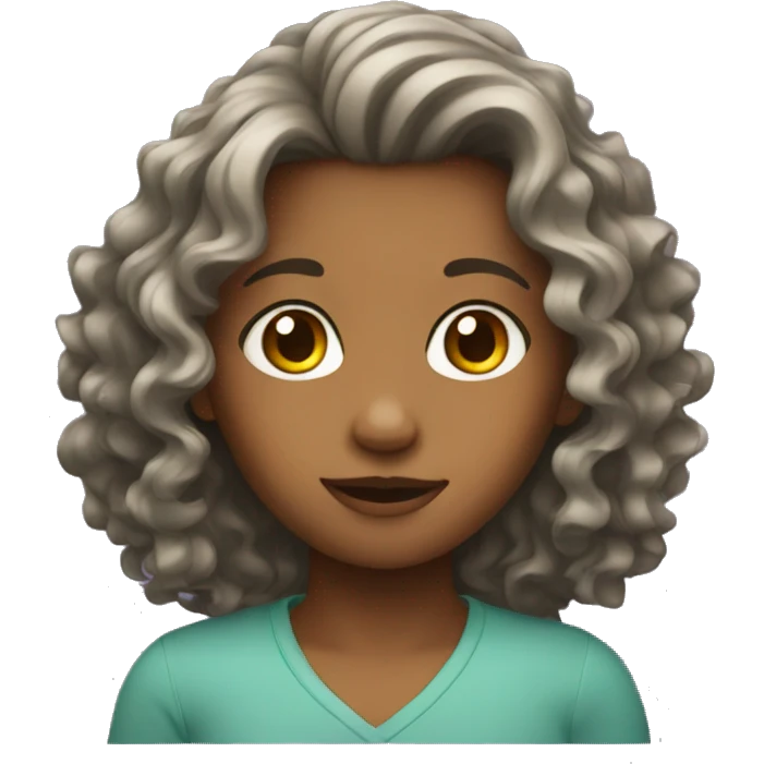 Girl with wavy hair  emoji