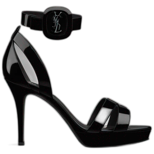 YSL TRIBUTE heel SANDAL black PATENT LEATHER emoji