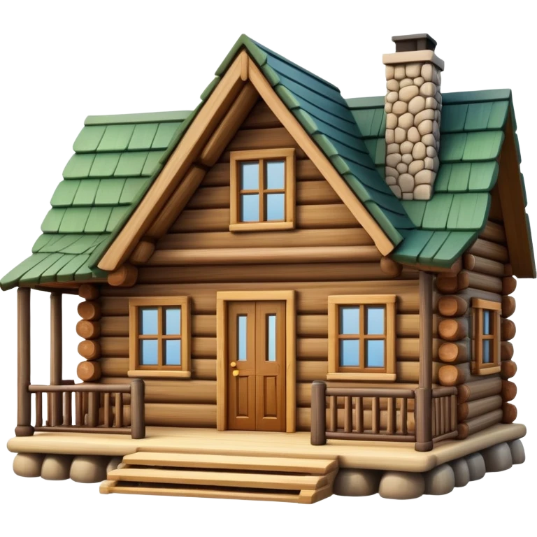 simple log house front view emoji