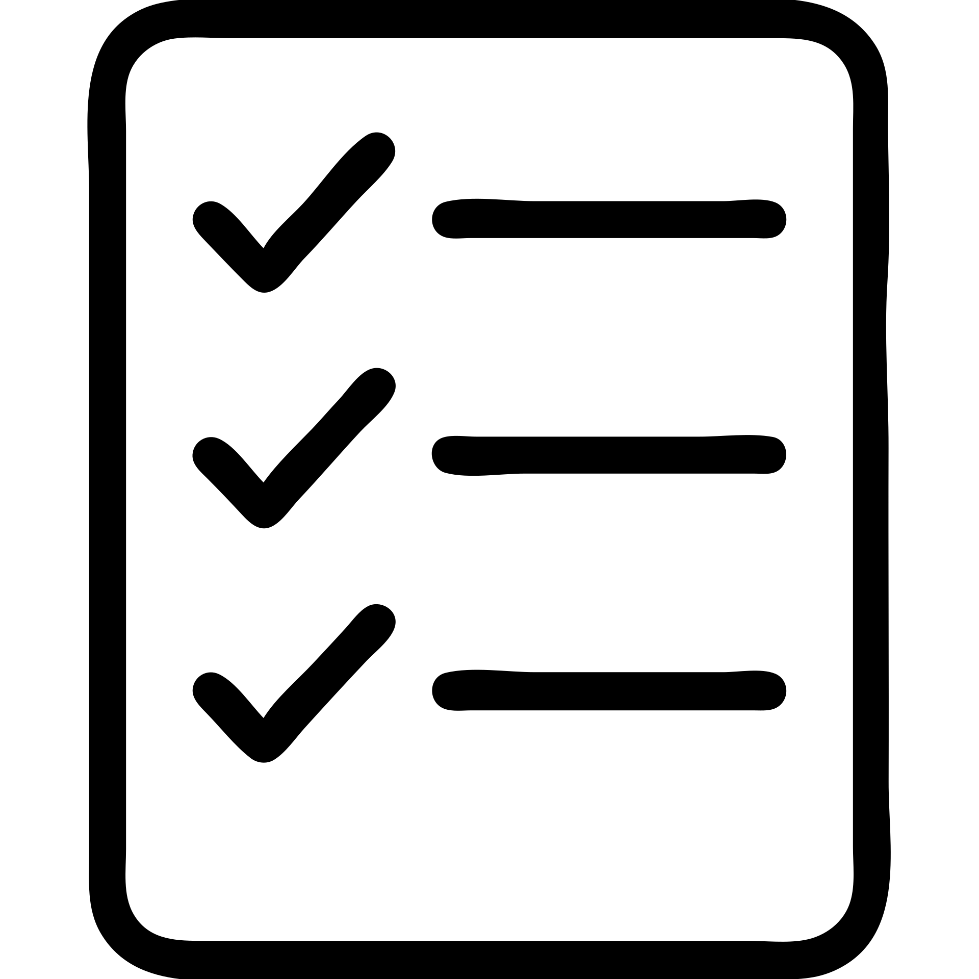 minimalistic bold white line icon in Netflix UI style, rectangle with three checkmarks and horizontal lines, clean geometric lines, perfectly readable at small sizes emoji