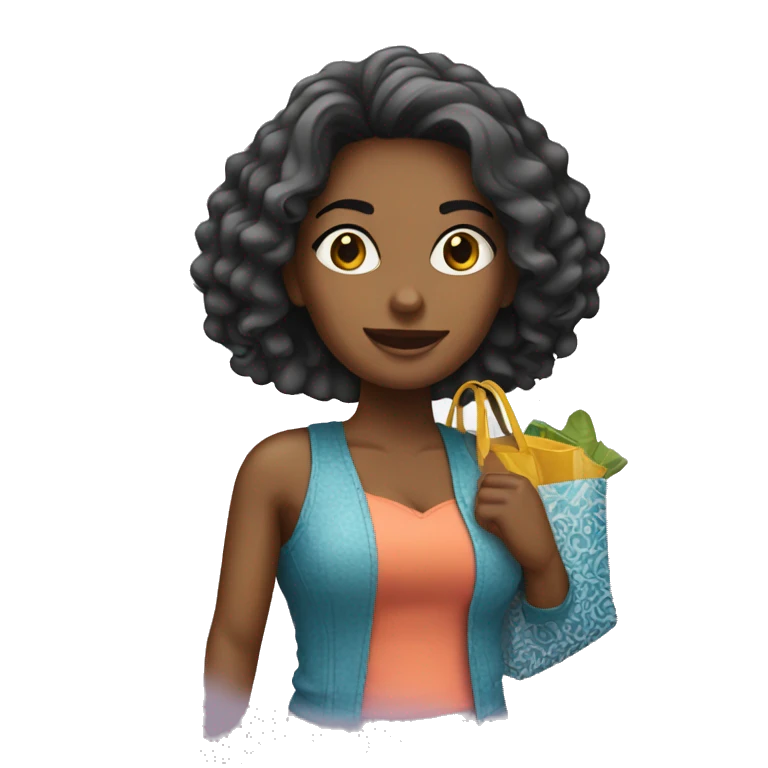 Una mujer de compras en Miami  emoji