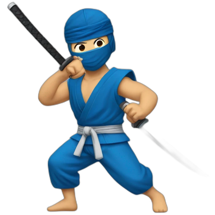 ryu,ninja,barefoot,blue-sleeveless-outfit,blue-ninja-mask,running-to-the-right,slashing-sword emoji