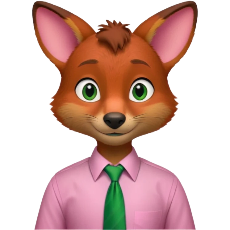 Nick Wilde (pink shirt, green tie, no suit) from the Zootopia Disney movie emoji