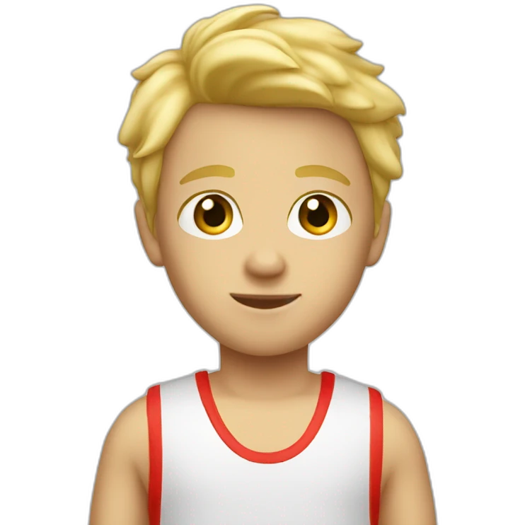 blonde boy in lifeguard tank top  emoji