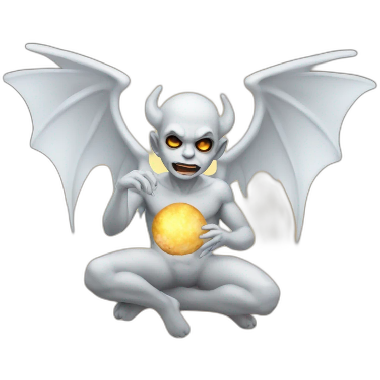 Demon angel with joint goblin emoji