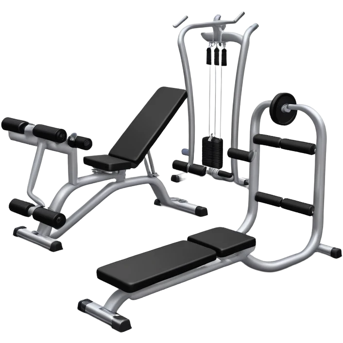 fitness gym with dumbbells and exercise machines emoji