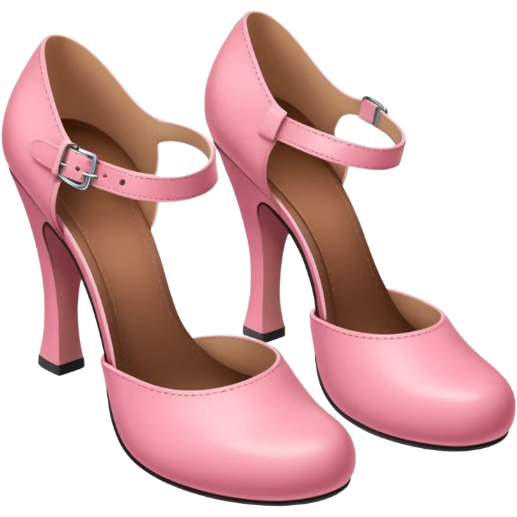 Has a rounded toe and a strap across the instep — one pink pair resembles this style. emoji