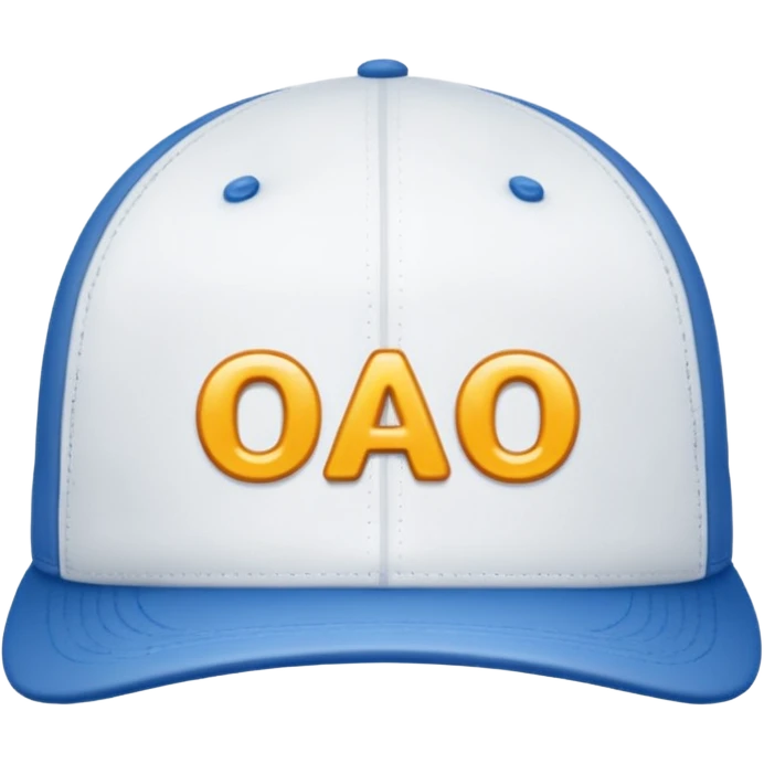 white cap with letters OAO emoji