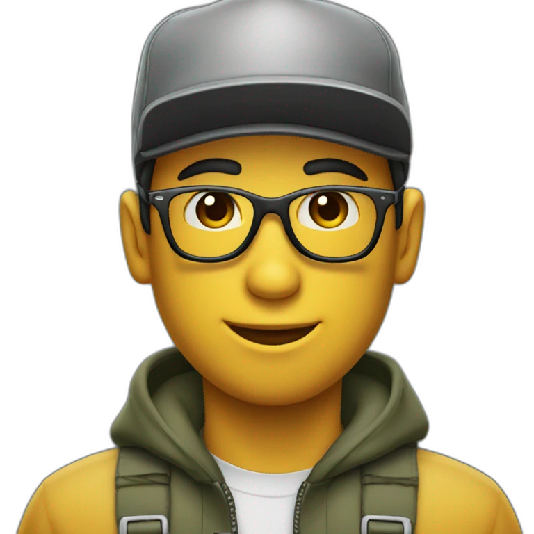 Joven con gorra y gafas emoji