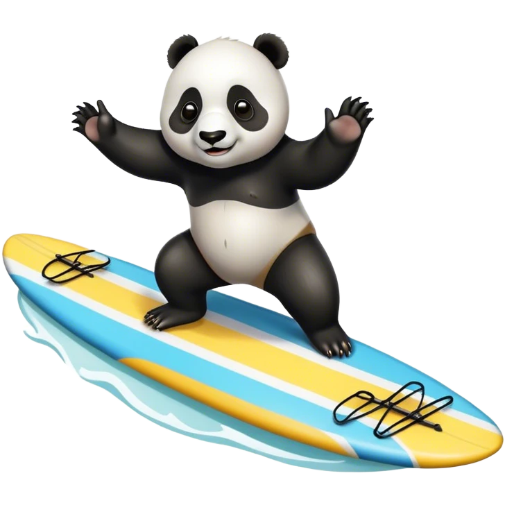 Panda bear surfing emoji