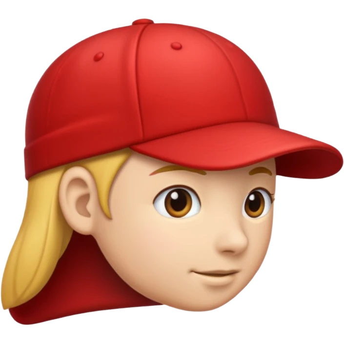 Red cap side profile without face emoji