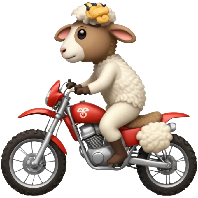 sheep on a dirt bike emoji