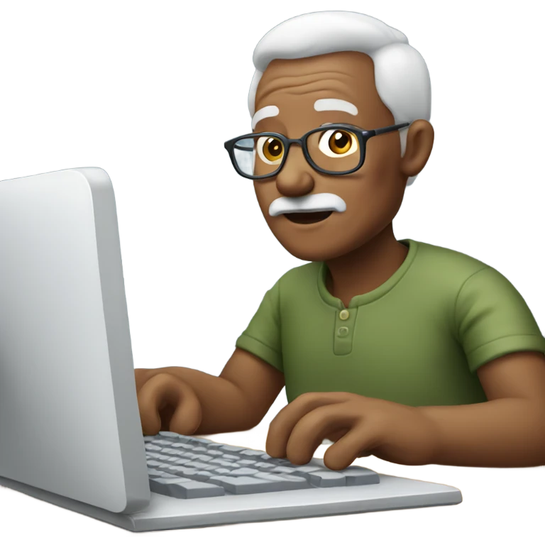 Grandpa using a computer  emoji