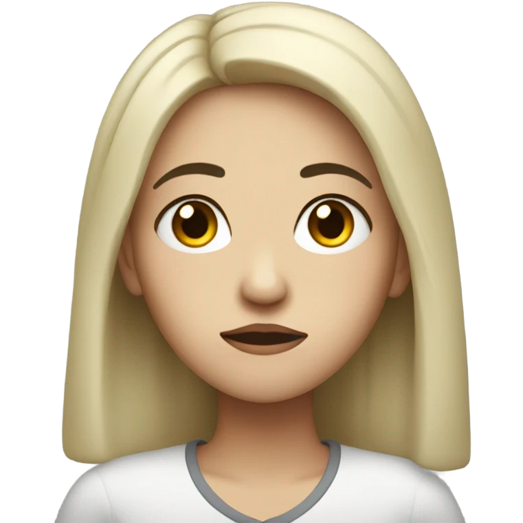 Pale woman black hair is frowning and heart broken emoji