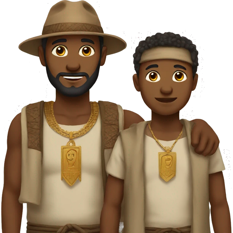 father and son in Israelite clothing. emoji