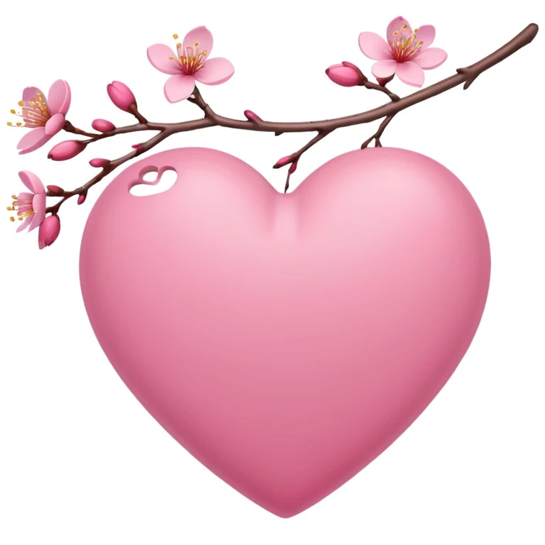 heart with sakura branch emoji