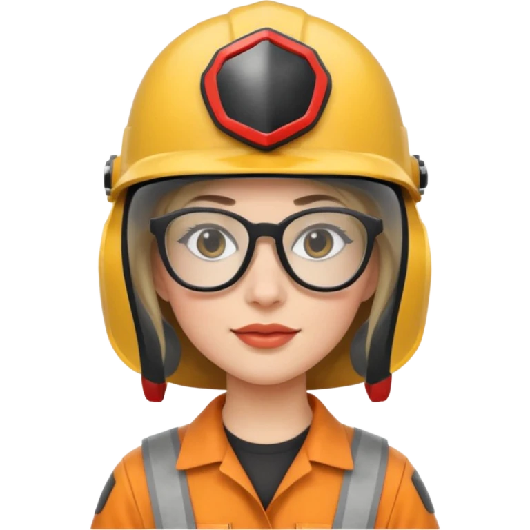 woman wearing raiding helmet and glasses emoji