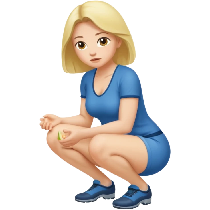 Naked Woman legs and vagina spread open squatting and pissing emoji