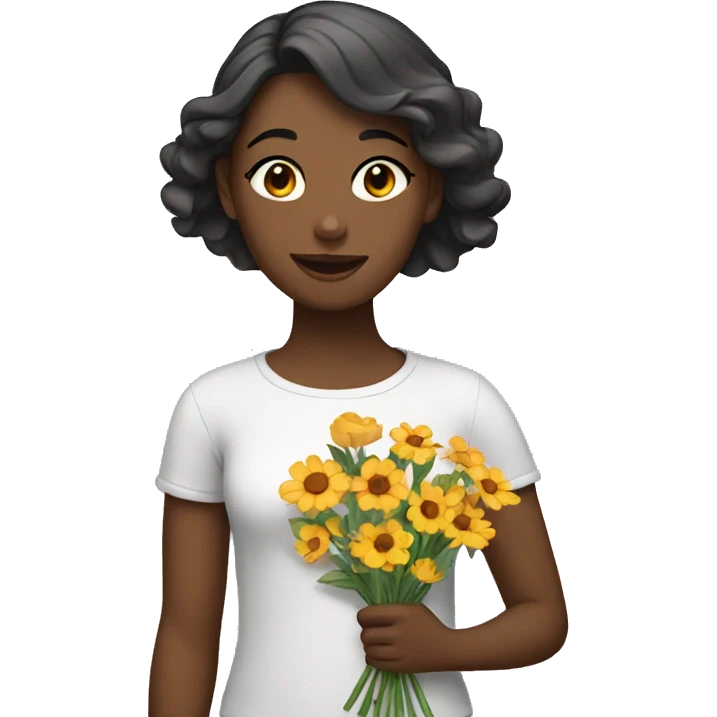 Girl with flowers  emoji