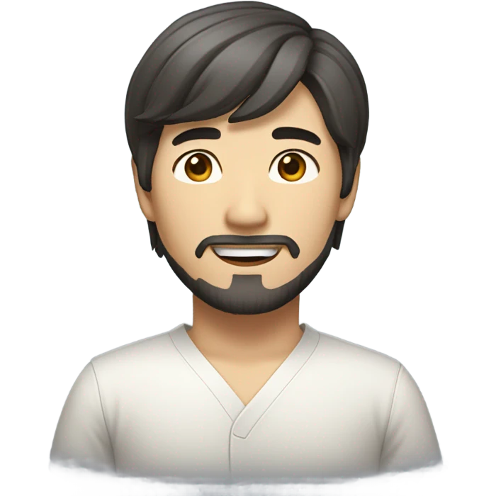 Korean Male with half long hair and small beard emoji