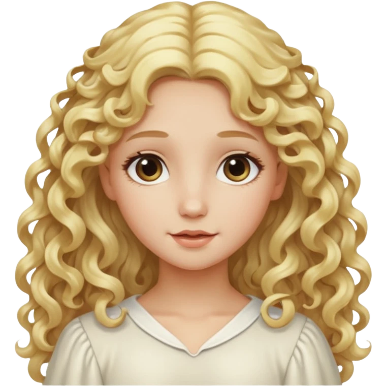 Gentle angel with long curls and cloud background emoji