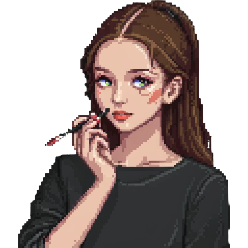 chica maquillándose emoji