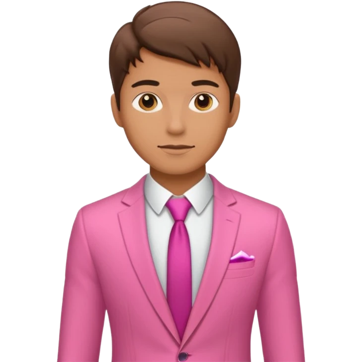 Young sexy man in pink suit emoji