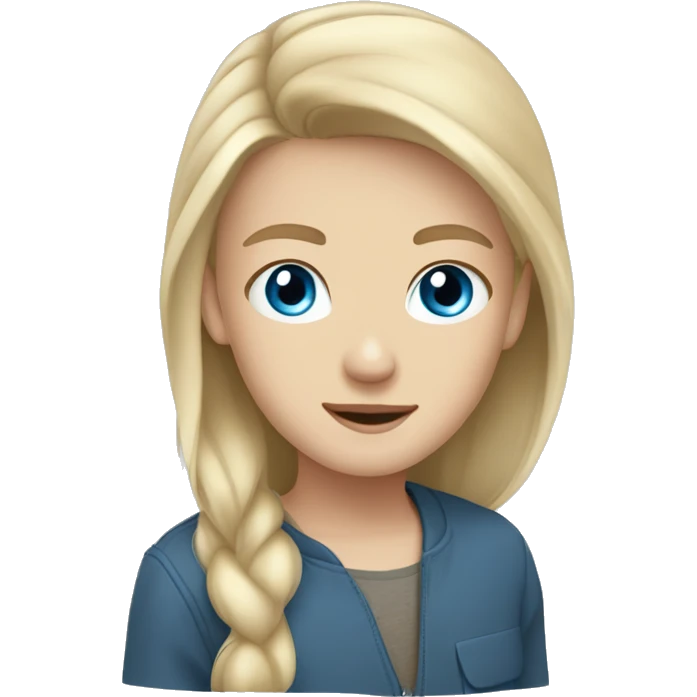 blonde white girl blue eyes, brown haired white boy  emoji