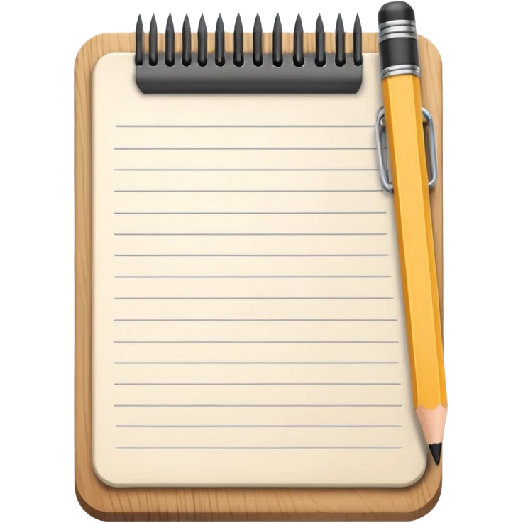 notepad with pencil emoji