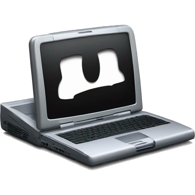 Apple PowerBook G3 black open laptop computer emoji
