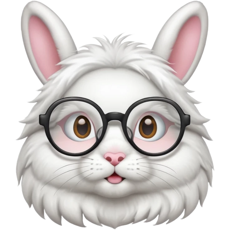 Bunny bust with eyeglasses with body emoji