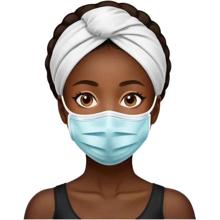 black girl with face mask on  emoji