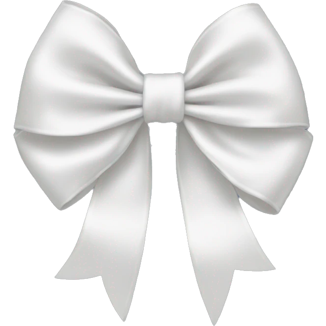 white satin bow emoji
