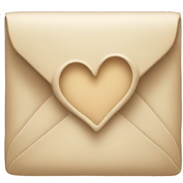 beige letter with beige heart emoji