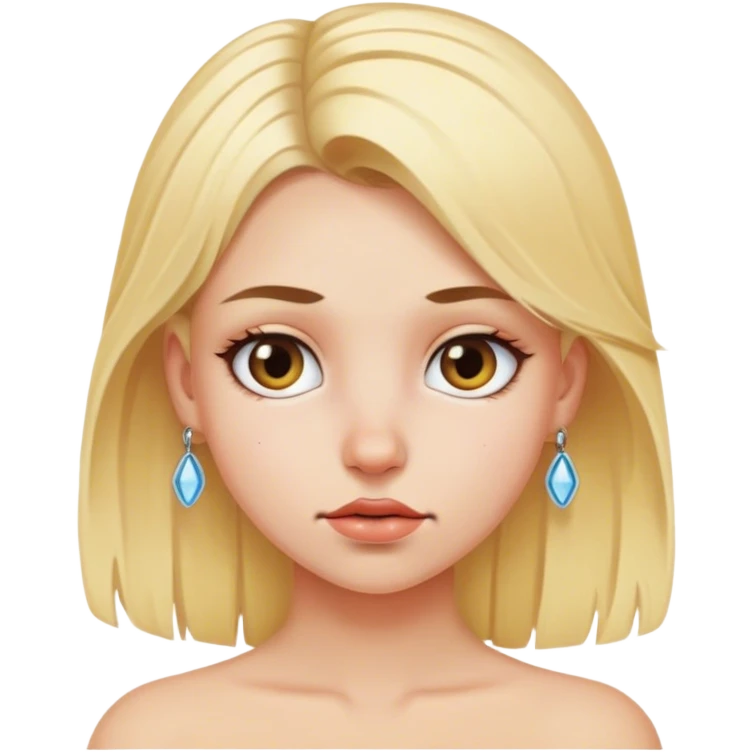 blonde girl with piercing gaze emoji