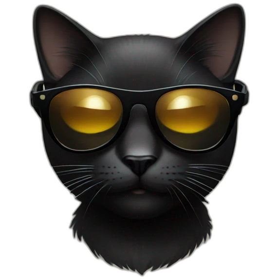 Black cat with sun glasses emoji
