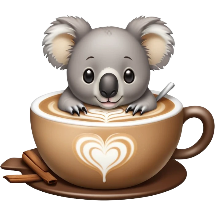 Koala latte art emoji