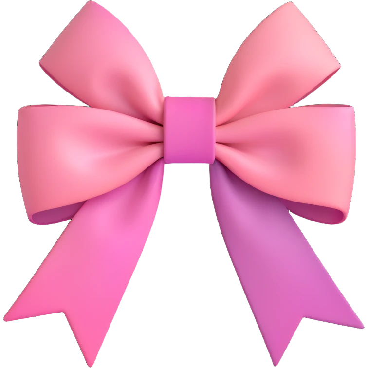 emoji style pink bow with gothic effect, pastel pink to black gradient,, remove background emoji