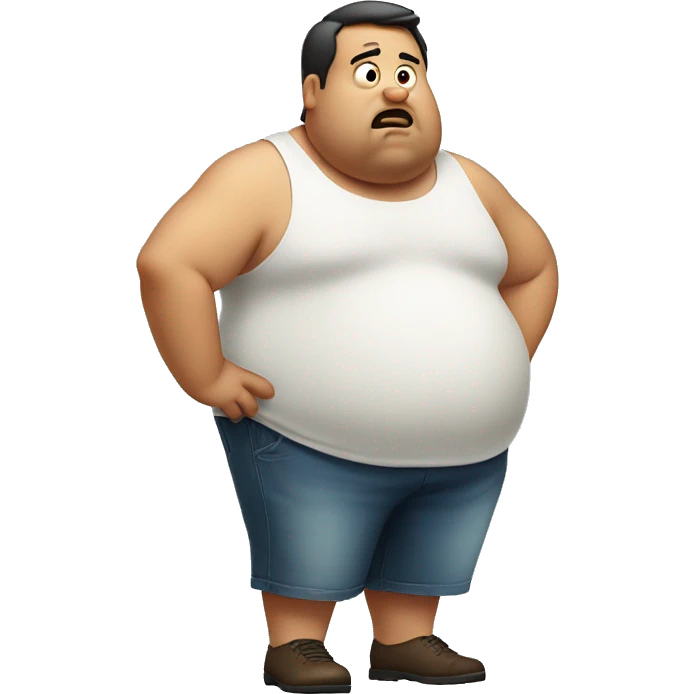 confused FAT MAN standing  emoji