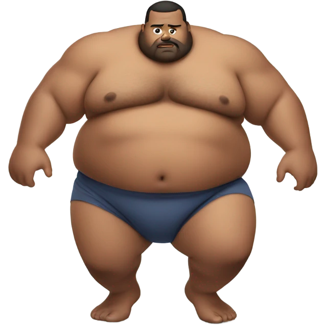Fat man shirtless crawling down on floor emoji