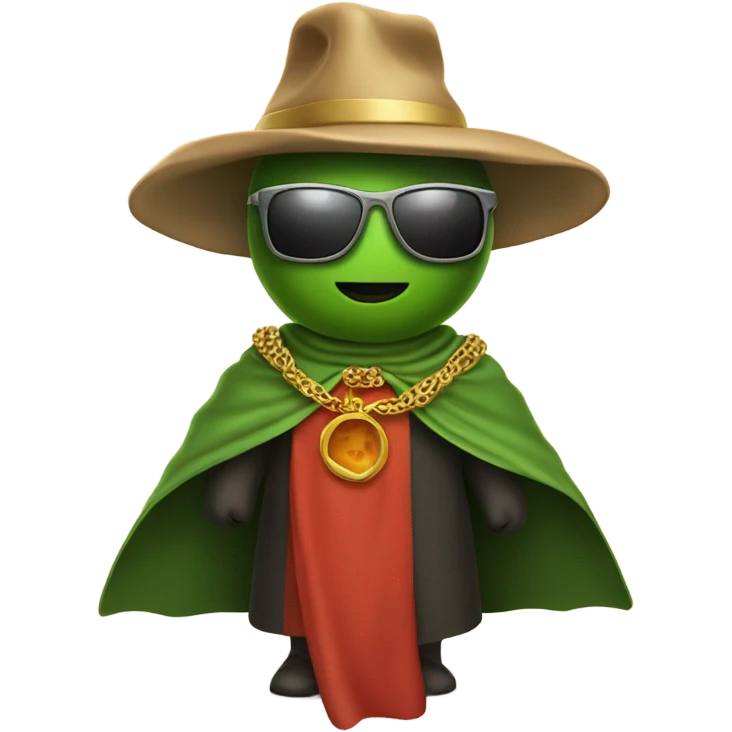 pepper with Mantel and sunglasses and necklace emoji