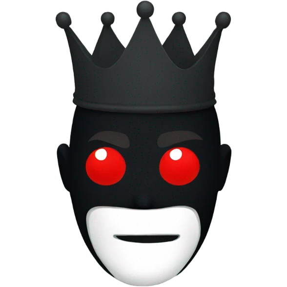 Dark silhouette with crown and red eyes emoji
