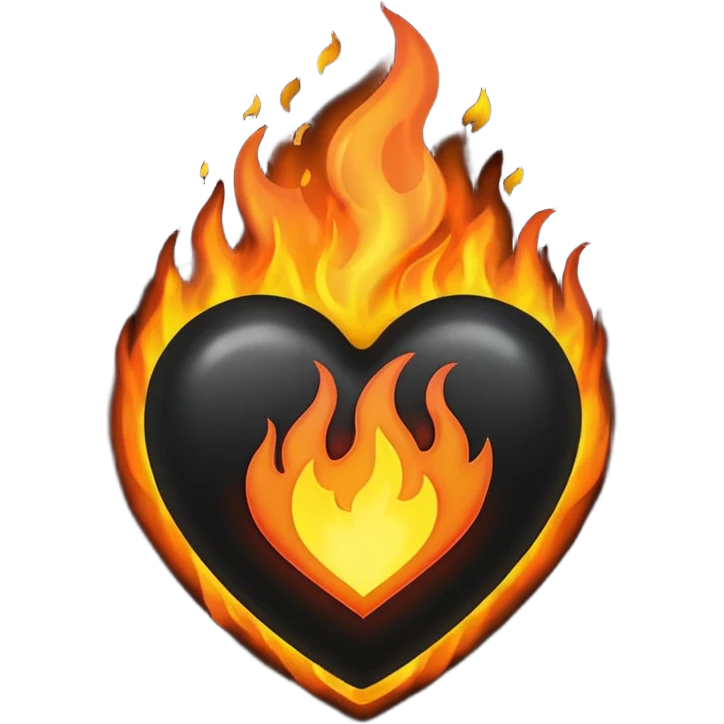 A black fire love hurt emoji