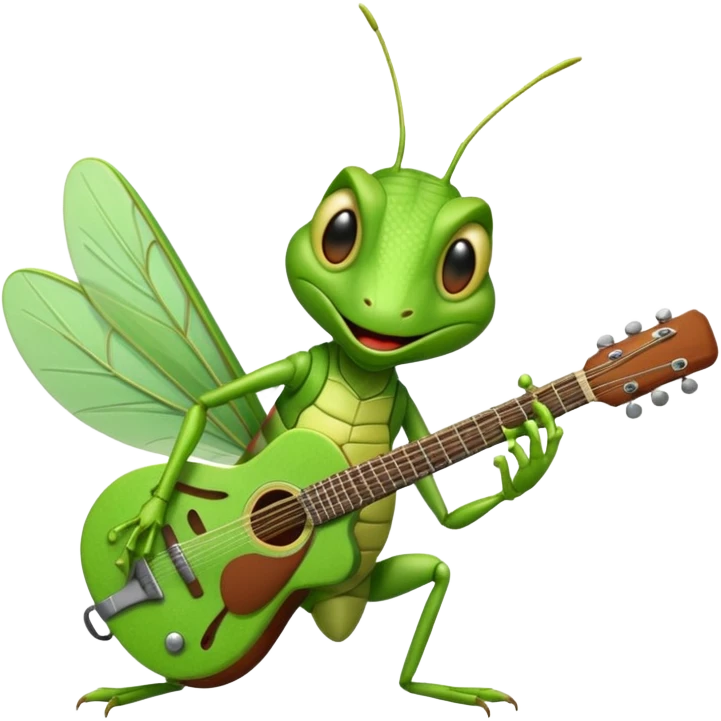 grasshopper playing guitar emoji