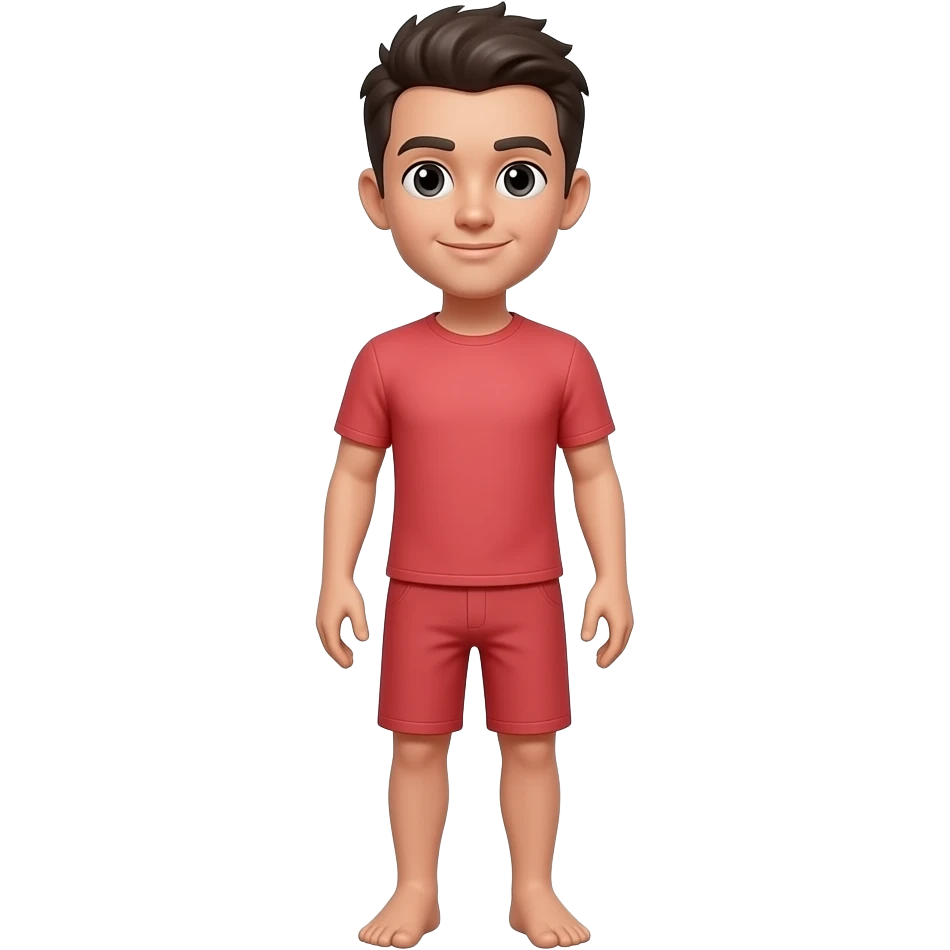 2d full body human body front facing mini size in red colour emoji