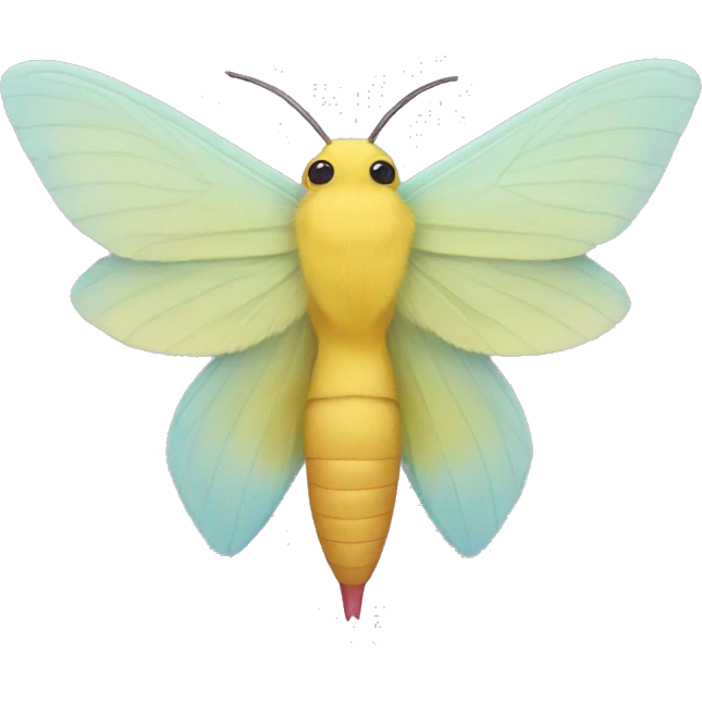 A rosy maple moth emoji