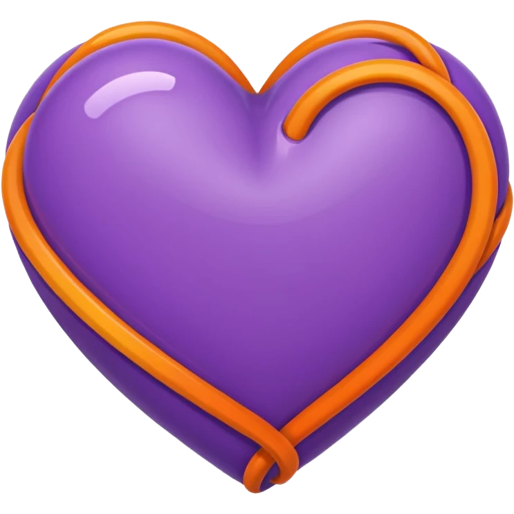 purple & orange heart  emoji