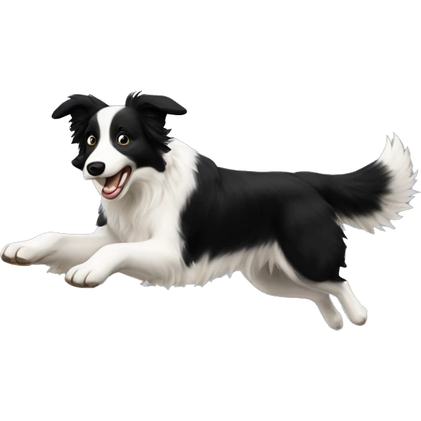 Border collie jumping over anvil emoji