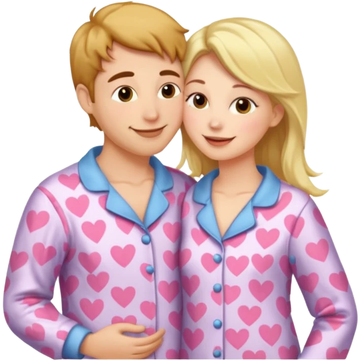 two Kissing in pajamas emoji