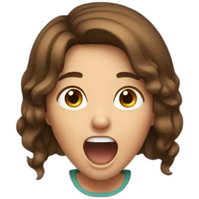 Brown Hair Girl Screaming emoji